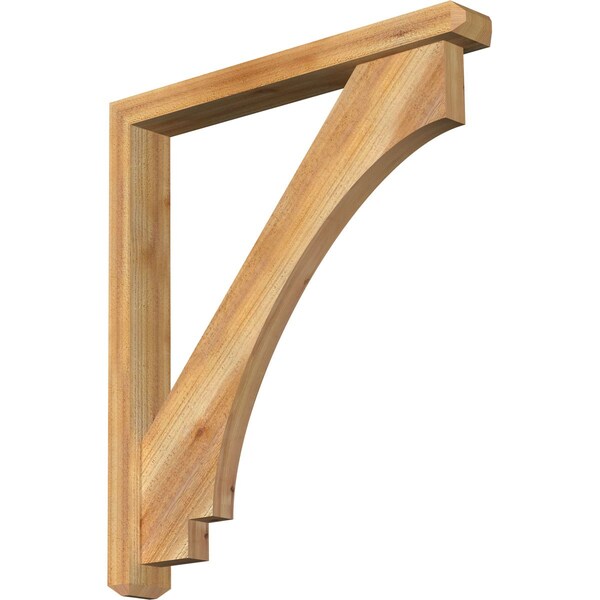 Ekena Millwork Imperial Craftsman Rough Sawn Bracket w/ Offset Brace, Western Red Cedar, 4"W x 30"D x 34"H BKT0402X30X34IMP04RWR - main